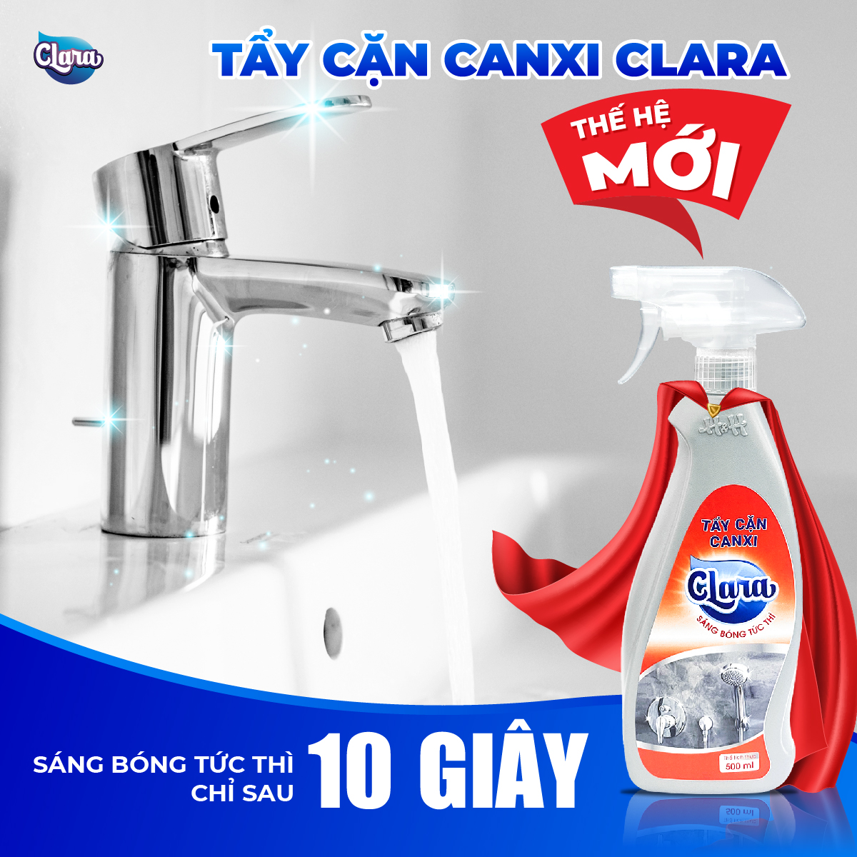 Tẩy cặn canxi Clara chai 500ml