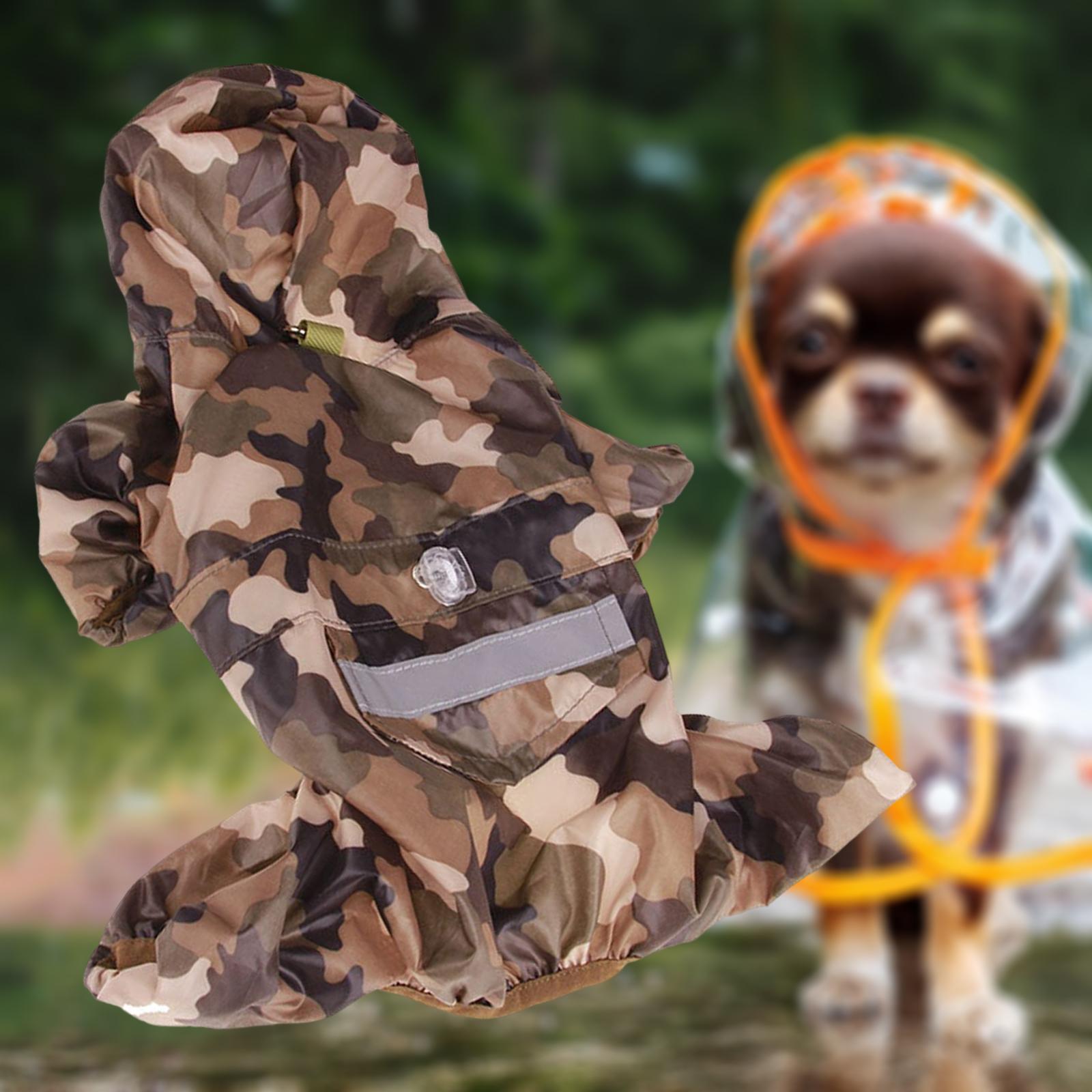 Dog Raincoat Pet Clothing Breathable Hooded Rain Jacket Poncho with Leash