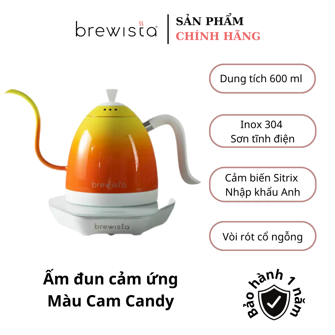 Ấm đun cảm ứng chuyên dụng rót cà phê Kettle 600ml - Candy cam