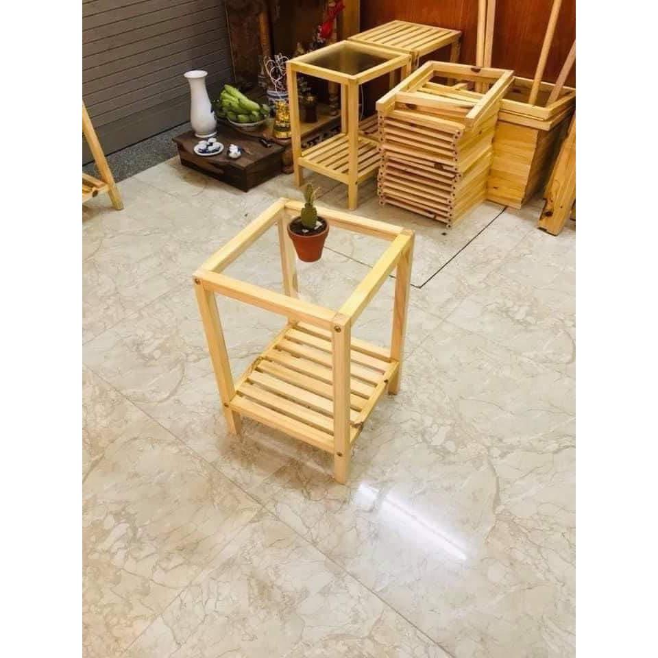 kệ đầu giường bằng gỗ thông 40x40x45