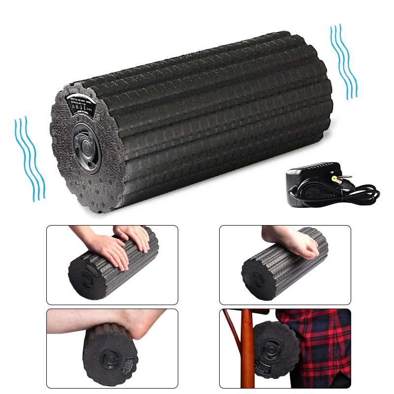4 tốc độ rung điện yoga massage bọt massage sạc con lăn LEAR TUYỆT VỜI ĐIỀU CHỈ Color: pink eu plug