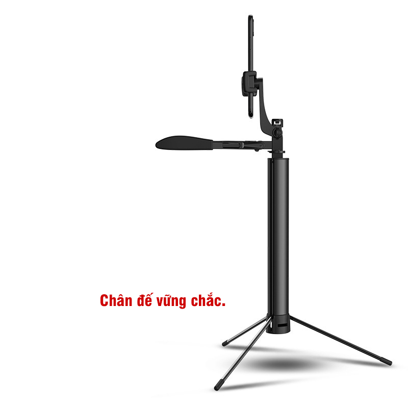 Gậy chụp ảnh tripod gấp gọn có tay Gimble chống rung cơ học (Thêm LED to) - CA21S