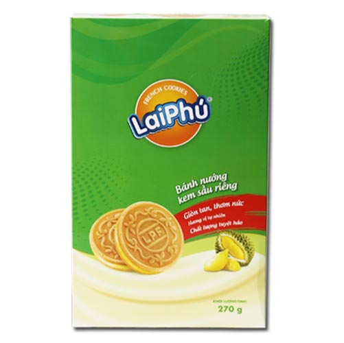 Bánh cookie Lai Phú kem Sầu Riêng 270g