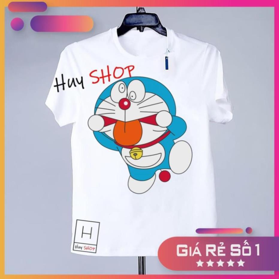 SIÊU PHẨM Áo Thun Doraemon Nữ Nam Trắng Full Size Cotton Mẫu Mới Áo thun Hàn Quốc Unisex - Áo thun tay lỡ 760