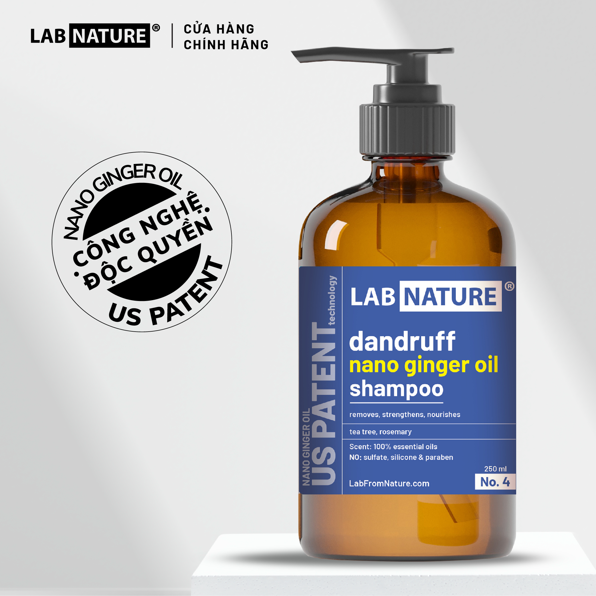 Dầu gội trị gàu Lab Nature No.4 - công nghệ Nano Olive Oil - 250ml