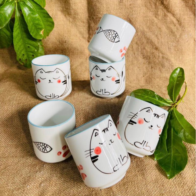 Set 6 ly dung tích 180ml. Gốm sứ Bát Tràng.
