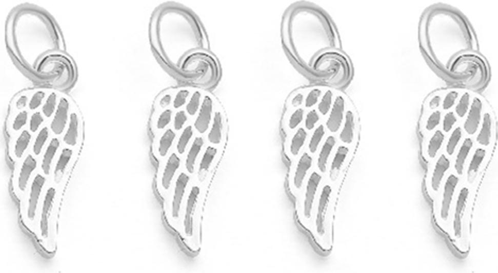 Combo 4 cái charm bạc hình cánh thiên thần treo - Ngọc Quý Gemstones