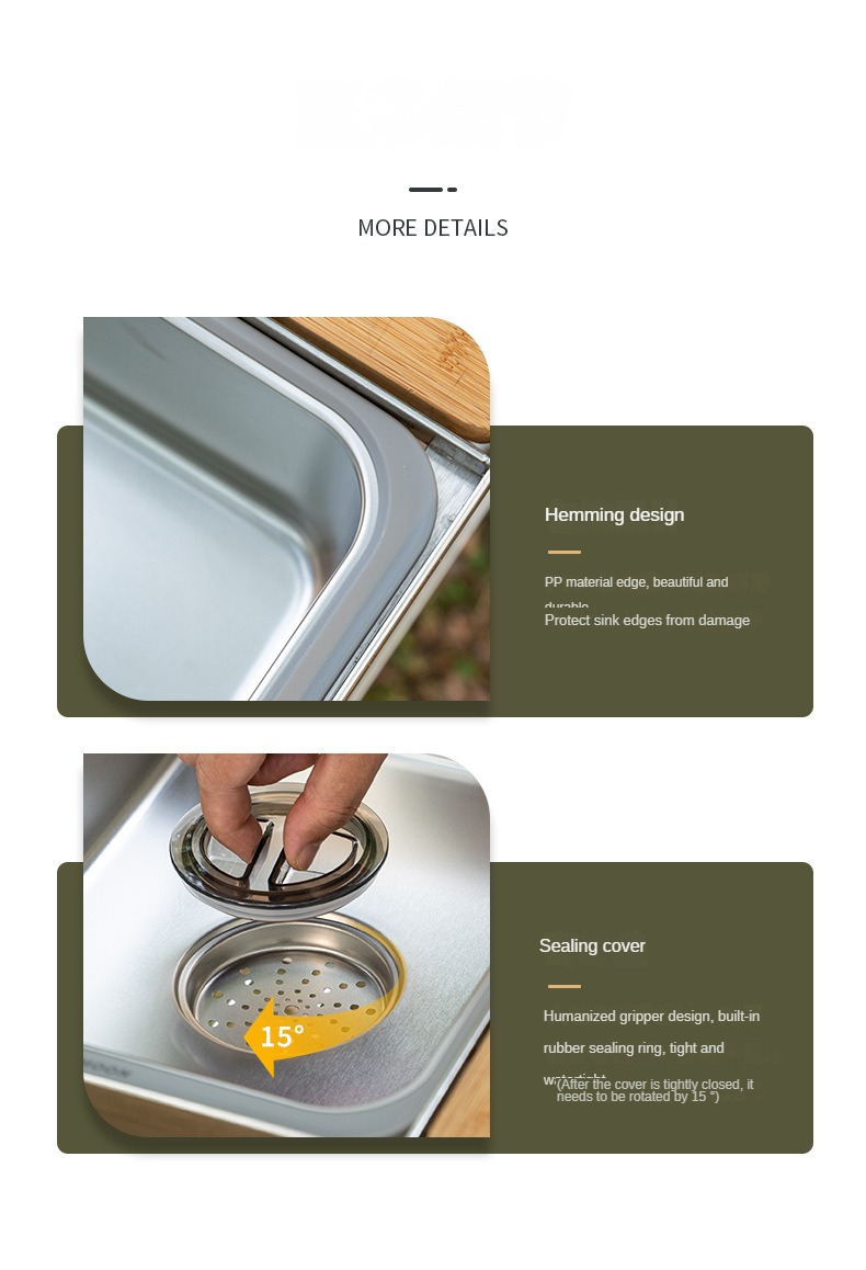 Chậu rửa inox dùng cho bàn IGT Campingmoon CK-26