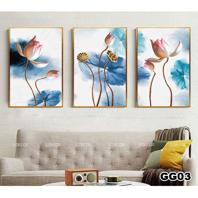 Tranh treo tường canvas 3 bức phong cách hiện đại Bắc Âu 151, tranh ainime trang trí phòng bé, phòng khách, phòng ngủ