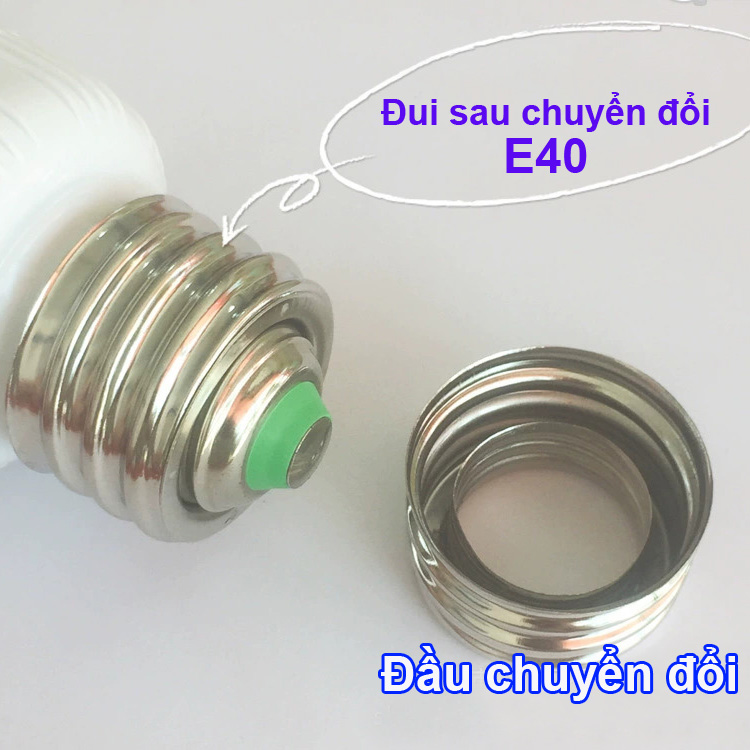 Bộ 5 đầu chuyển đổi đui đèn đui xoáy E27-E40 V2