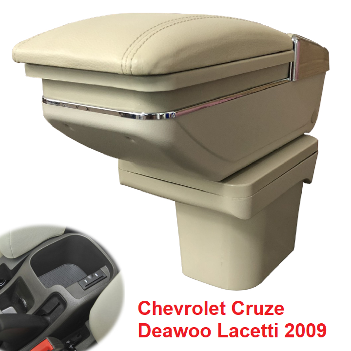 Hộp tỳ tay ô tô Chevrolet Cruze và Deawoo Lacetti, chất liệu nhựa ABS và da PU cao cấp