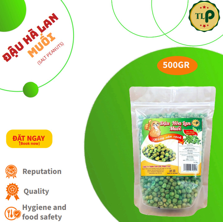 ĐẬU HÀ LAN MUỐI TÂN LỘC PHÁT COMBO 1KG - MỖI BỊCH 500G [ MẪU MỚI ]