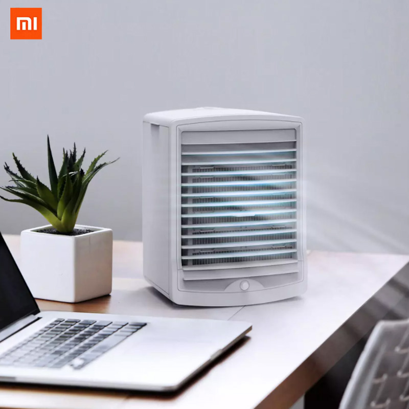 Quạt làm mát không khí thông minh Xiaomi Youpin Cảm biến cơ thể con người Thùng nước 500ml Quạt không khí để bàn có hộp đá
