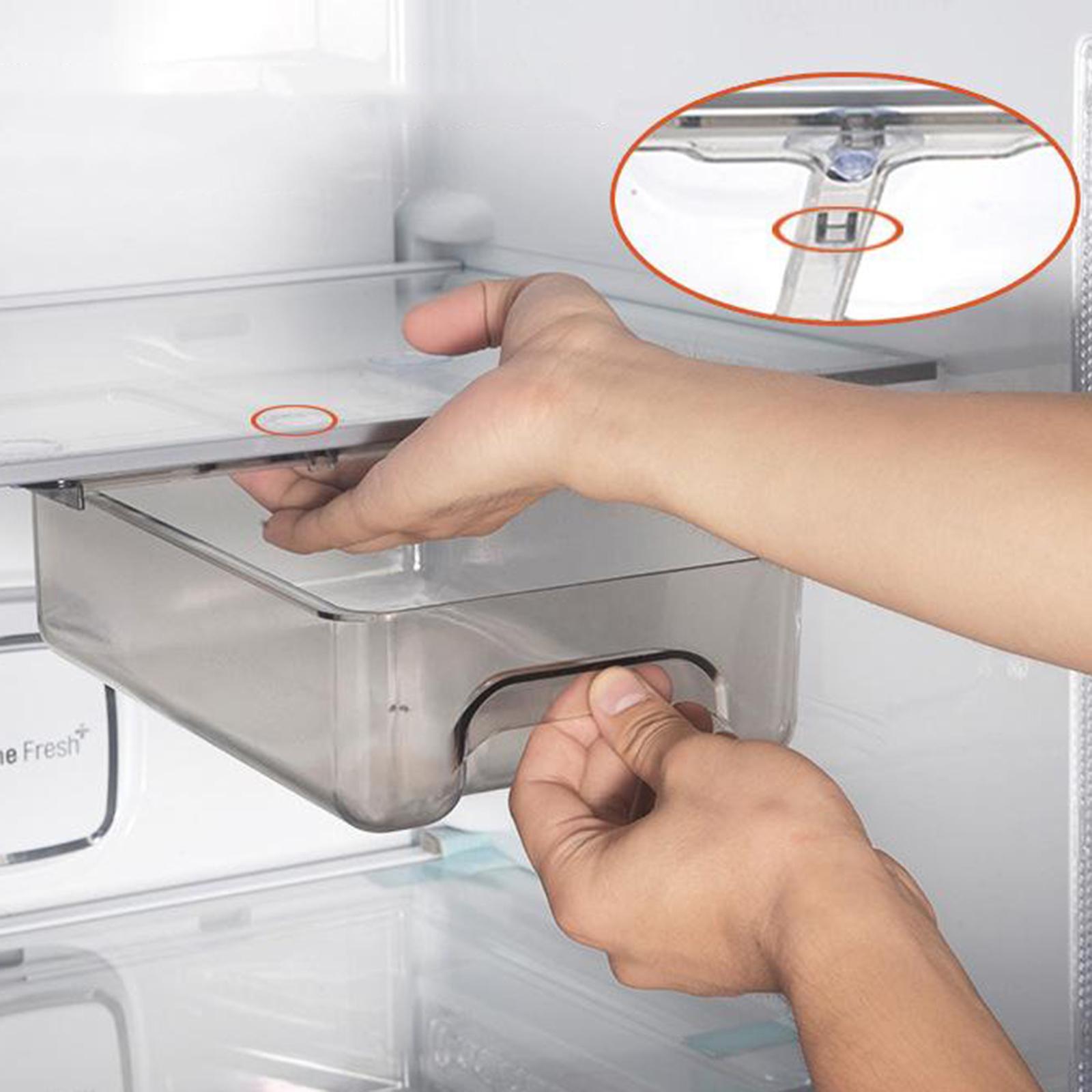 Slide Fridge Organizer Box Refrigerator Storage Drawer Box Transparent black
