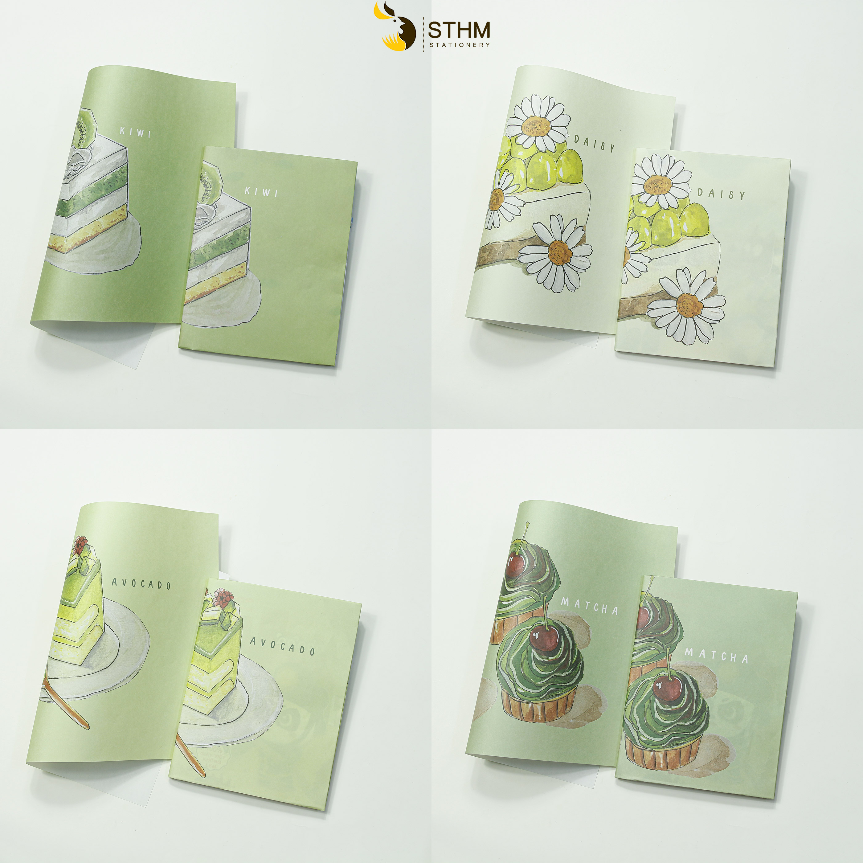 - Giấy bao tập A5 - Cake - Kraft trắng 100gsm - Tặng kèm nhãn vở
