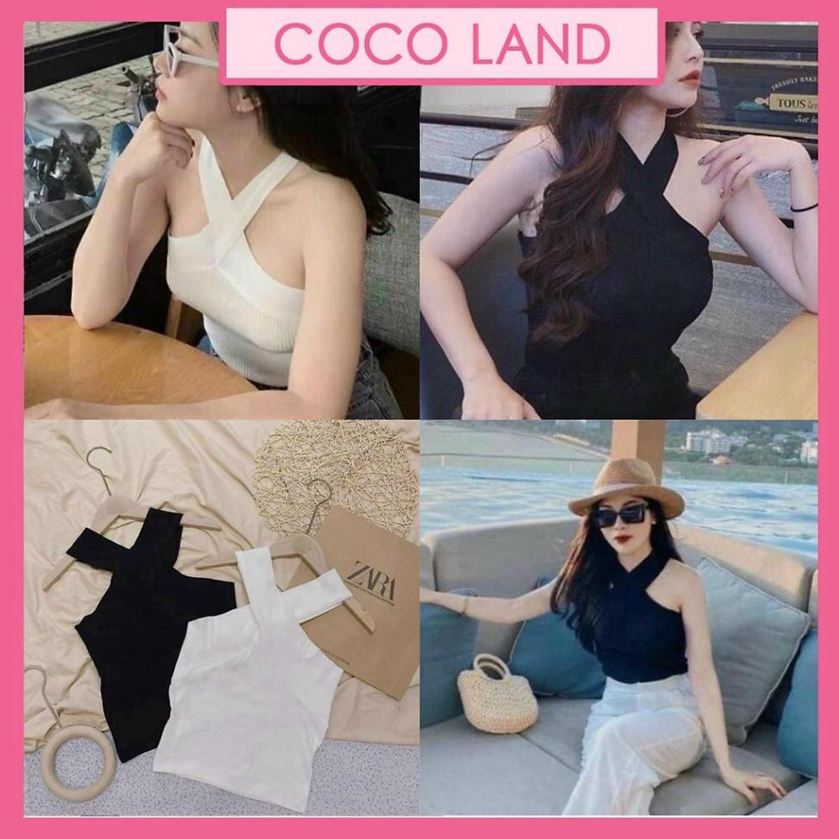 Áo 2 dây kiểu nữ mặc được 2 kiểu chất zip hàng đẹp co giãn A70 coco land sang chảnh. trendy hot girl aloha
