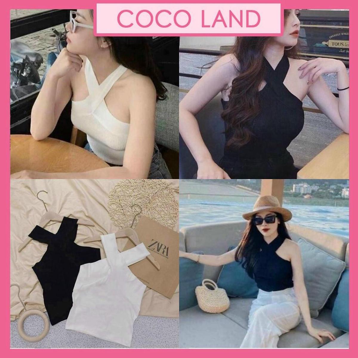 Áo 2 dây kiểu nữ mặc được 2 kiểu chất zip hàng đẹp co giãn A70 coco land sang chảnh. trendy hot girl aloha - trắng