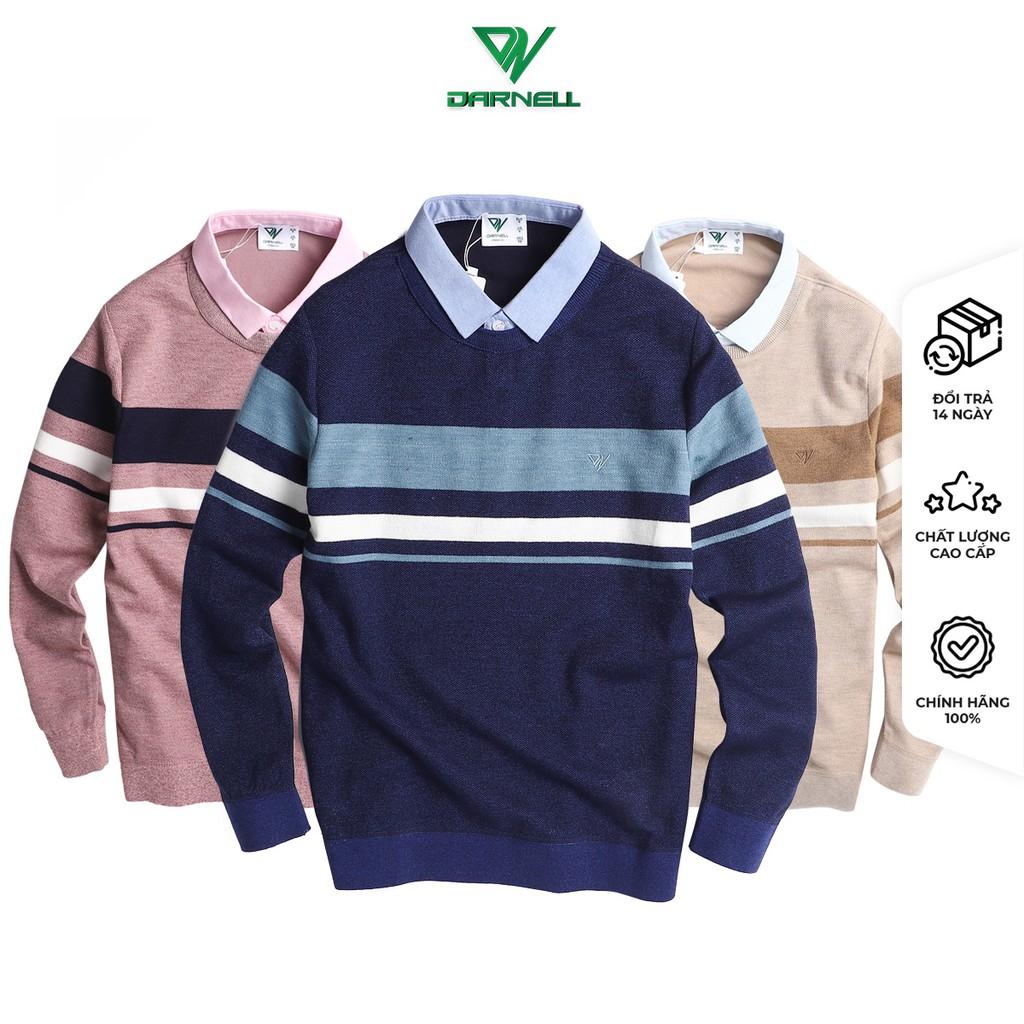 Áo len cổ sơ mi DARNELL, áo hoodie chui đầu phối cổ sơ mi trẻ trung chất len dày dặn DN1019