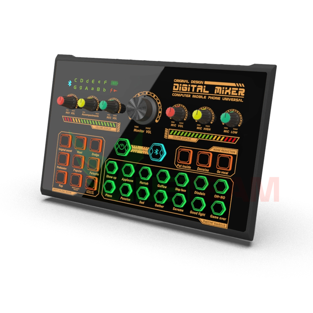 Soundcard S6 Hát Karaoke Livestream Thu Âm Chuyên Nghiệp Autotune Thay Đổi Giọng Nói Pin Sạc Tích Hợp Kết Nối Bluetooth – Hàng Chính Hãng