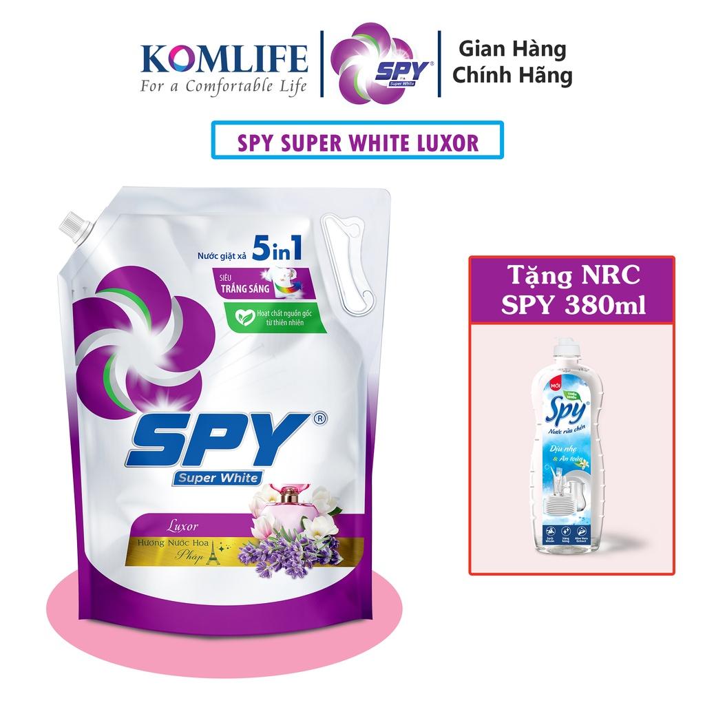 Nước giặt xả SPY Super White hương Luxor túi 3,6kg siêu trắng sáng hương thơm mát lưu hương dài lâu