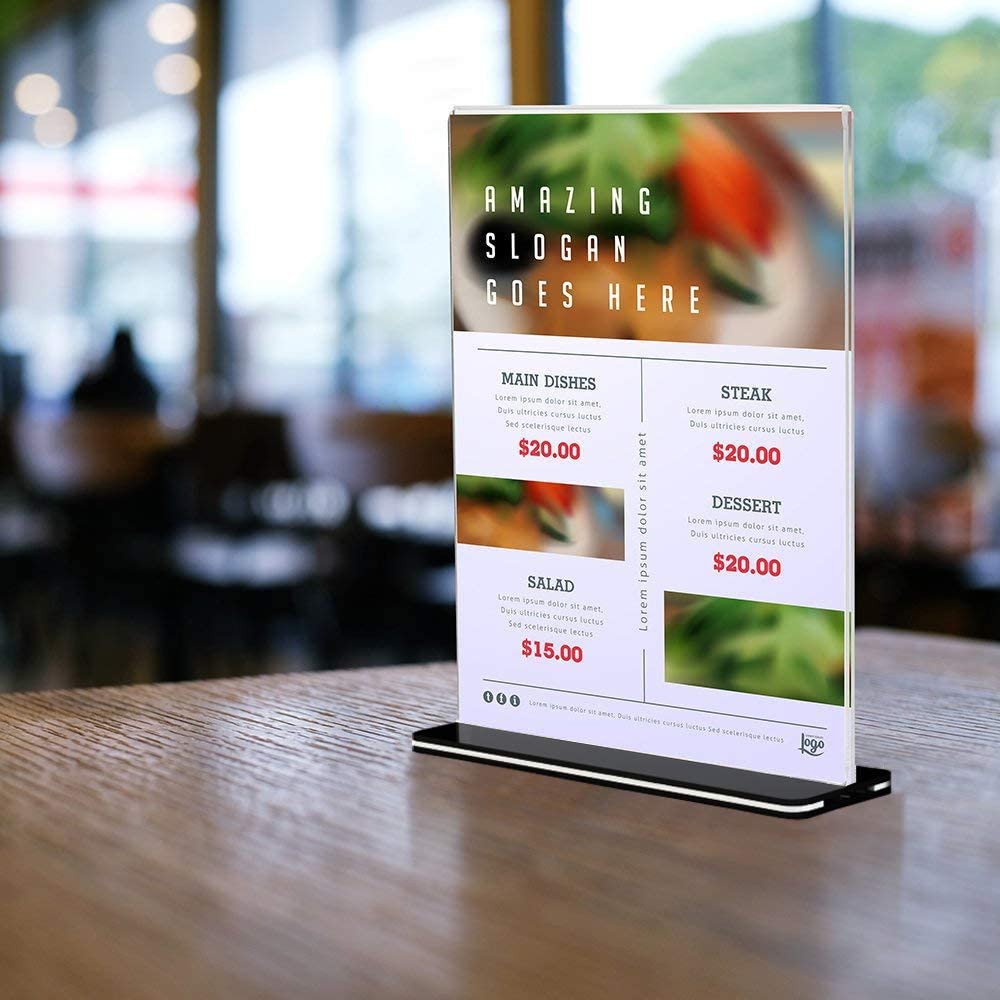 Combo 6 Bảng Menu Mica để bàn làm thực đơn thích hợp cho nhà hàng quán ăn cà phê A6