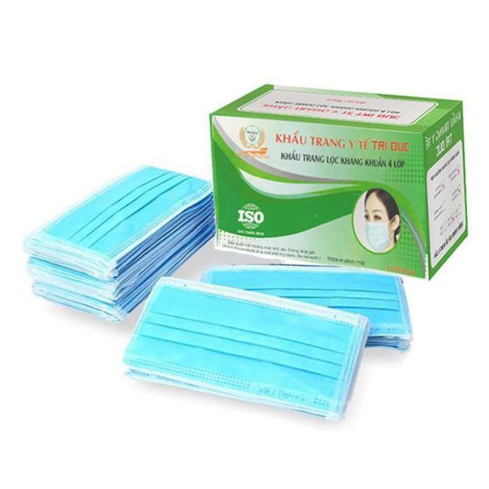 Khẩu Trang Y Tế Trí Đức Cao Cấp Loại 4 Lớp - hộp 50 cái chuẩn công ty