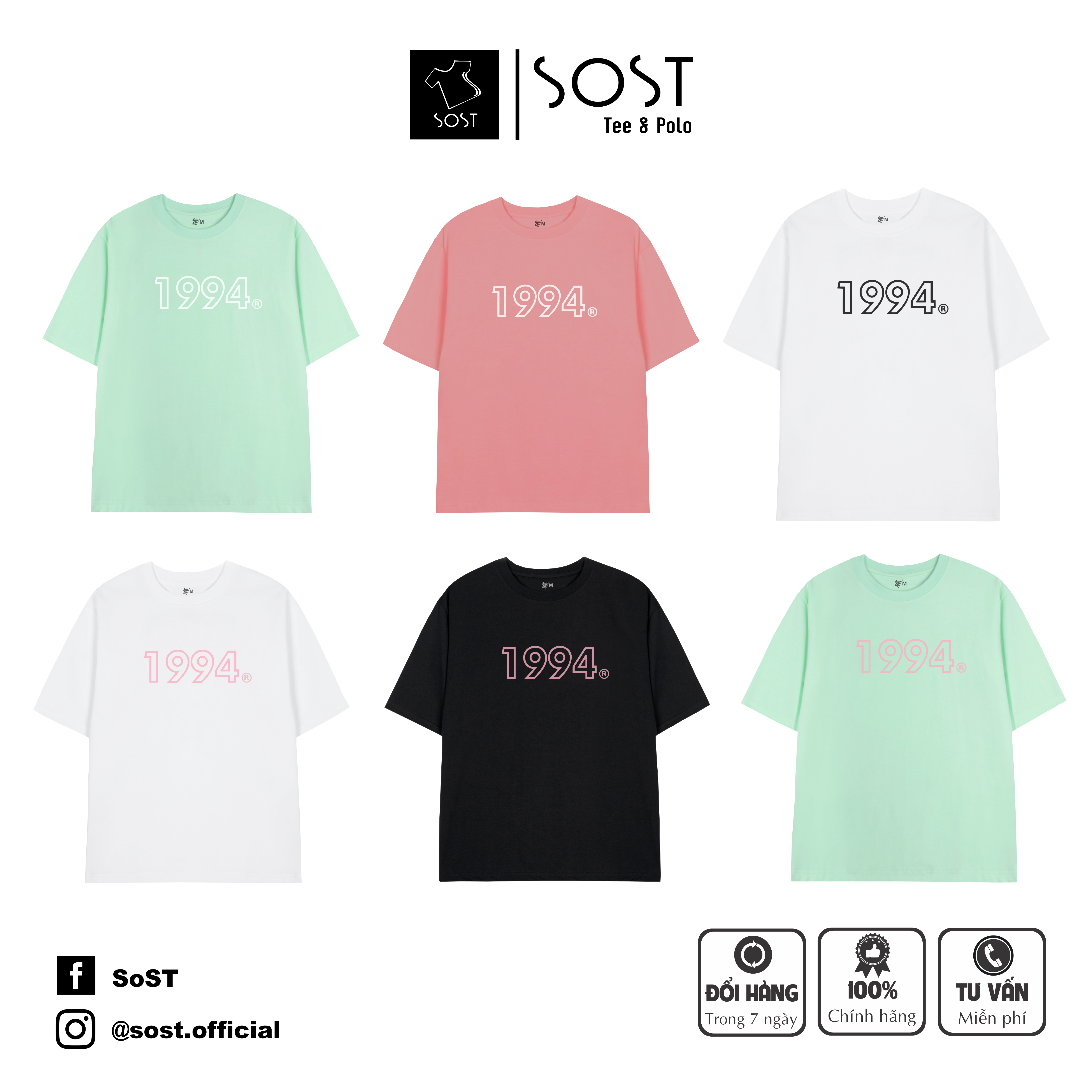 Áo Thun Unisex Nam Nữ SOST, Áo Phông Form Rộng Chất Cotton