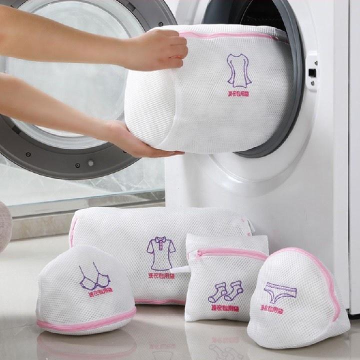 Set 5 Túi Giặt Bảo Vệ Quần Áo, Đồ Lót, Tất, Áo Ngực, Bảo Quản Quần Áo Kiểu Nhật Dạng Lưới