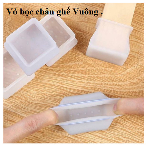 [Chọn màu] Bộ 20 Vỏ bọc chân bàn ghế silicon dày hình vuông, miếng silicon dày bọc chân bàn ghế chống trượt (tặng móc dán tường)