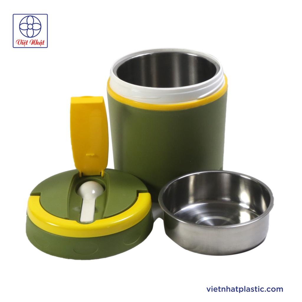 Cặp lồng giữ nhiệt inox đựng cơm, cháo 2 ngăn Việt Nhật Có Quai Xách đựng thực phâm mang theo tiện lợi