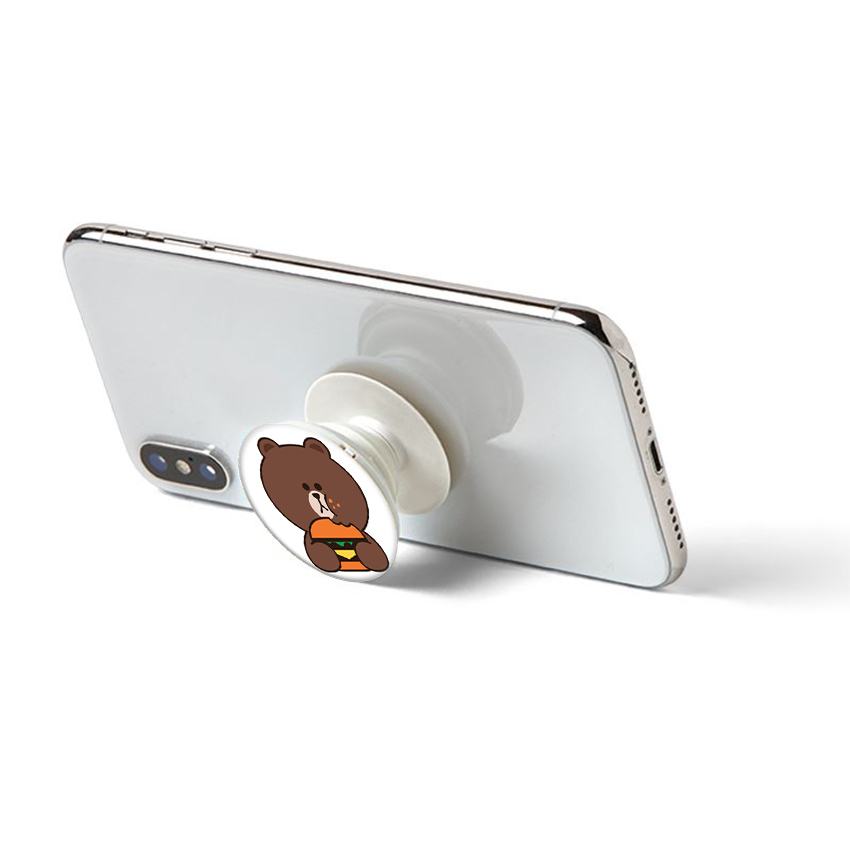 Gía đỡ điện thoại đa năng, tiện lợi - Popsockets - In hình BROWN 15 - Hàng Chính Hãng