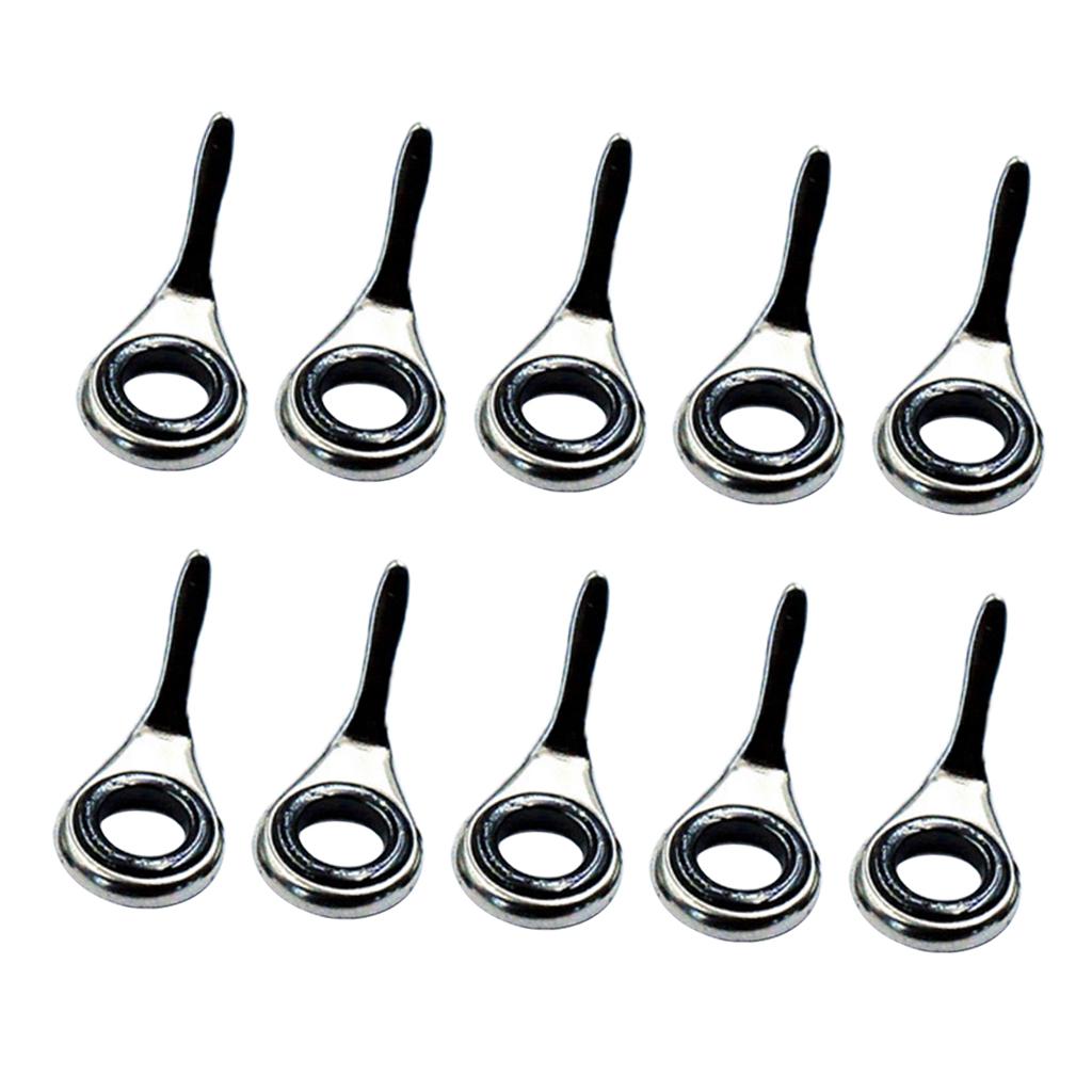 10pcs Stainless Steel Fishing Rod Guides Fishing Rod Tip Repair Tools