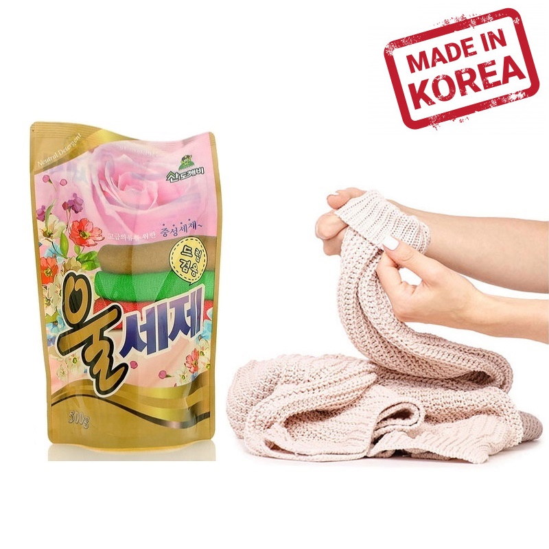 Nước giặt vải Len & Dạ hương nước hoa Sandokkaebi túi 500g nhập khẩu Hàn Quốc