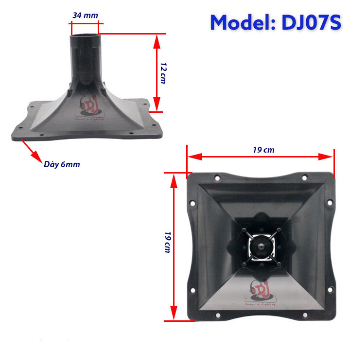 họng loa kéo mũi họa tiển, phểu loa 01 cái họng loa nhựa 19x19, hong loa trep, hong loa nexo, array, hong loa trep 750, phểu tép ren 34mm