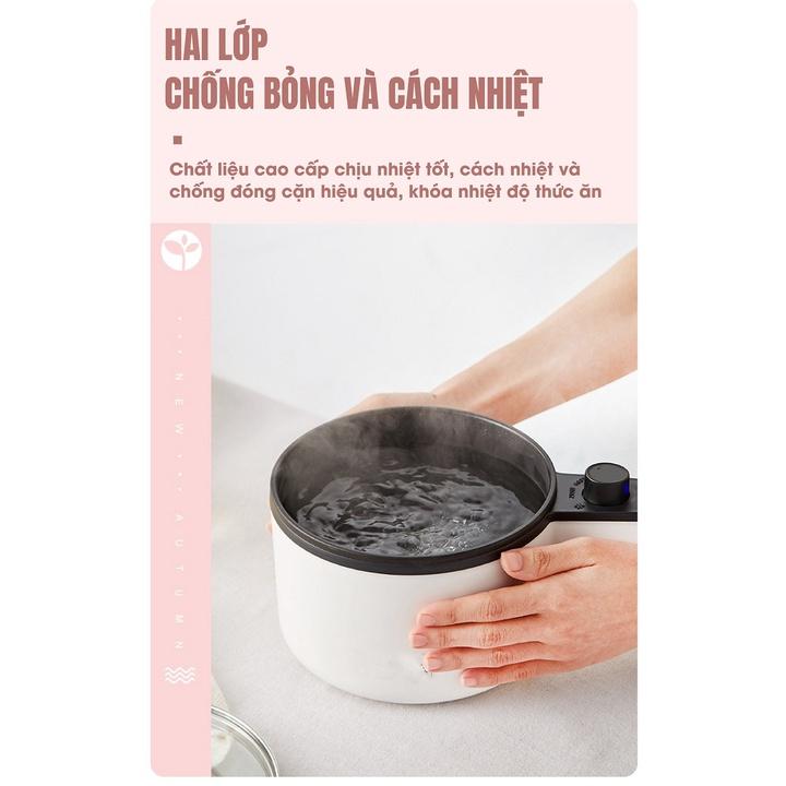 Nồi Lẩu Điện Mini Đa Năng JIASHI - Chảo Điện Đa Năng(Chiên, Rán, Hầm, Luộc...) Hàng Nội Địa ( Giao Màu Ngẫu Nhiên)