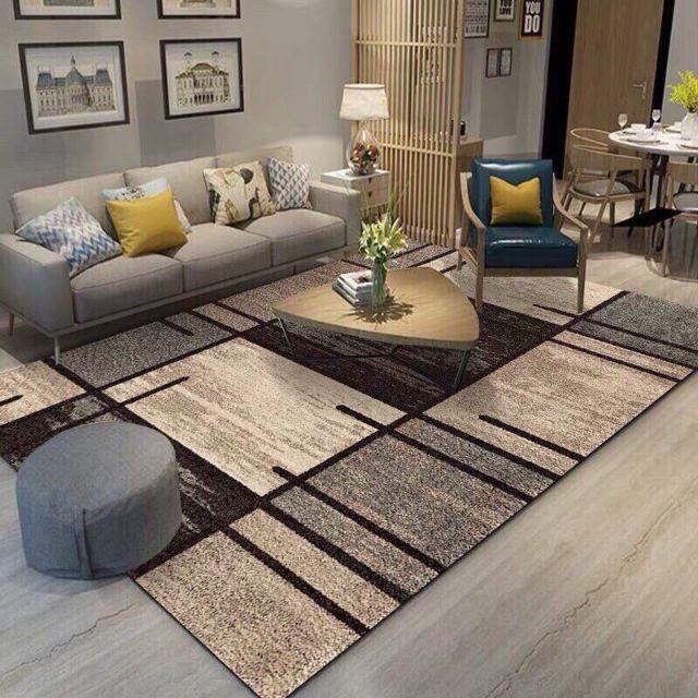 Thảm nỉ BALI trải sàn loại 1m6 x2m3 mẫu lông vũ trắng xám
