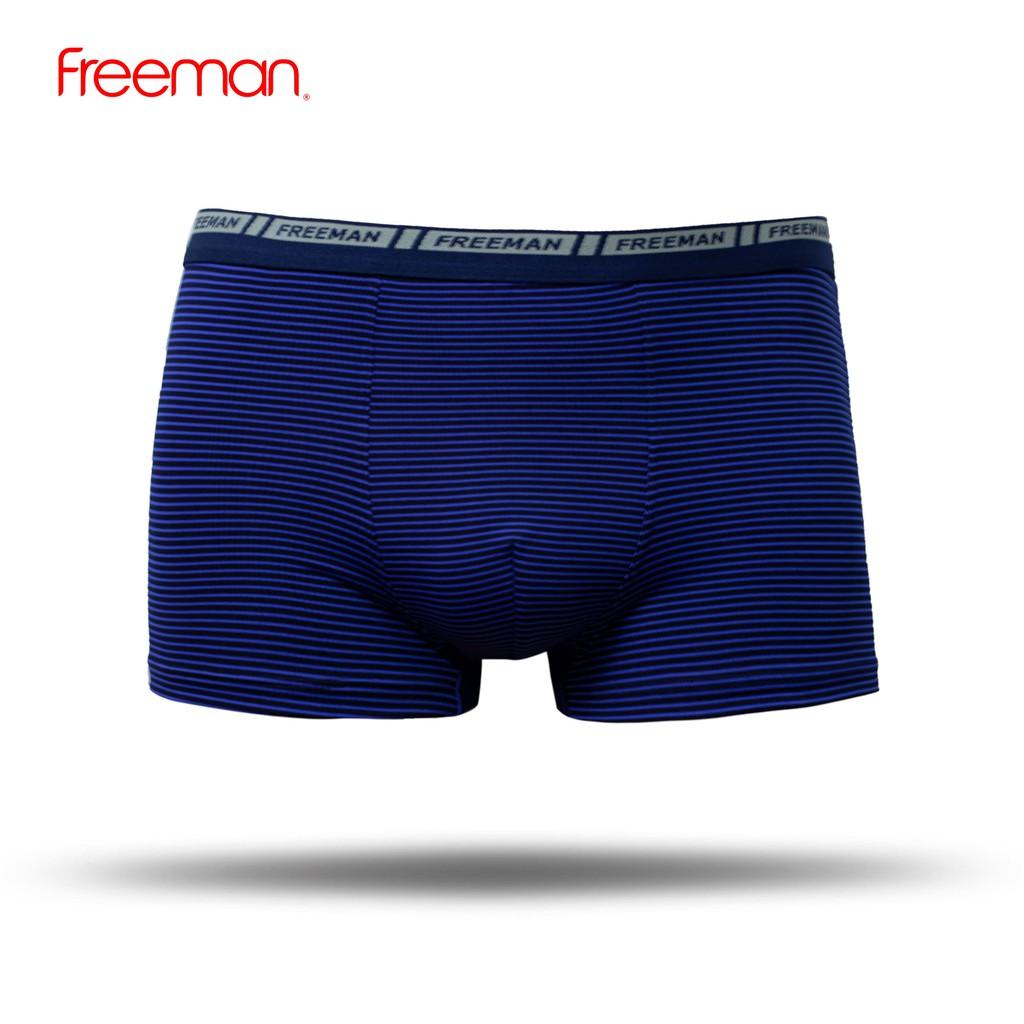 Combo 3 Quần lót nam boxer Freeman, chất liệu thun lạnh, thiết kế kẻ sọc trẻ trung BO772