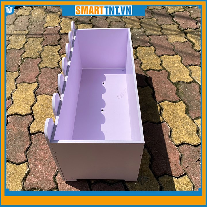 Chậu gỗ nhựa ngoài trời composite có rào và chân
