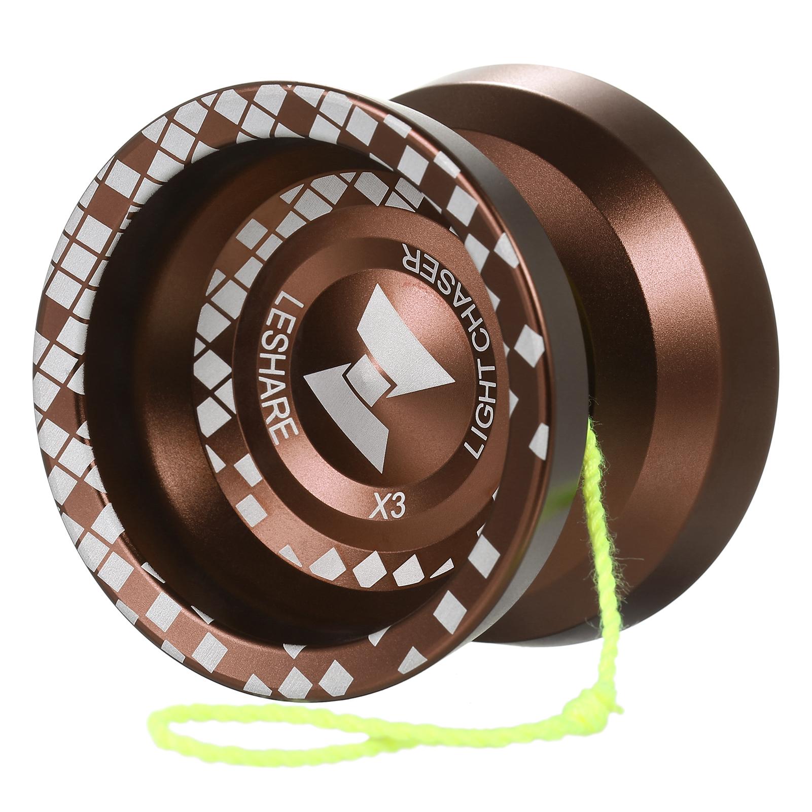 LESHARE X3 Professional Yo Yo Balls Aluminum Alloy Responsive YoYo with Unresponsive Bearing for Professionals Beginners