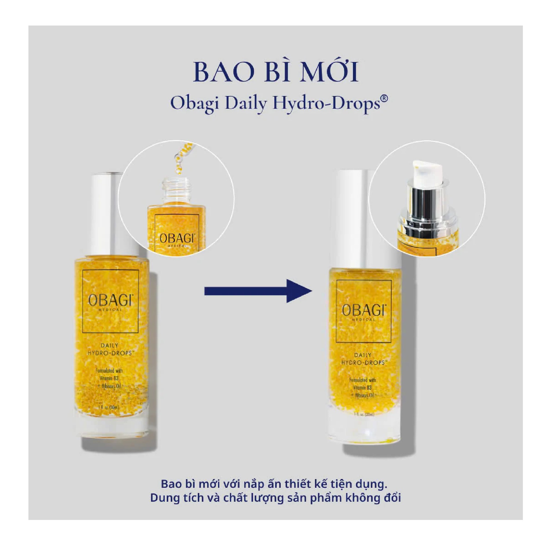 Tinh Chất Vitamin B3 Cấp Nước Dưỡng Ẩm &amp; Làm Dịu Da Obagi Daily Hydro-Drops 30ml