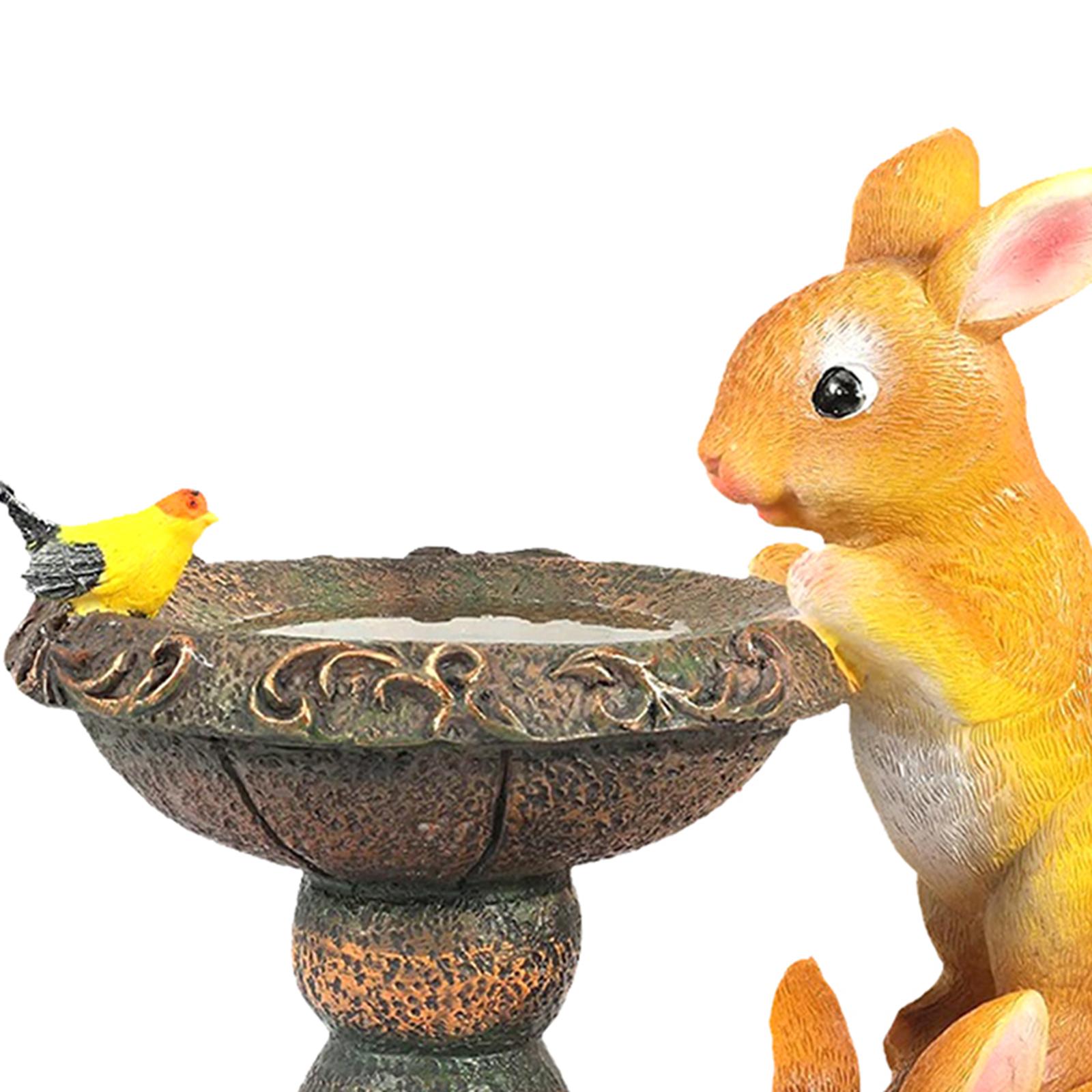 Garden Ornament Figurine, Outdoor Solar Rabbit Sculpture Statue, Garden Bunny Statue Sculpture for Home, Garden, Patio, Yard Art Decor