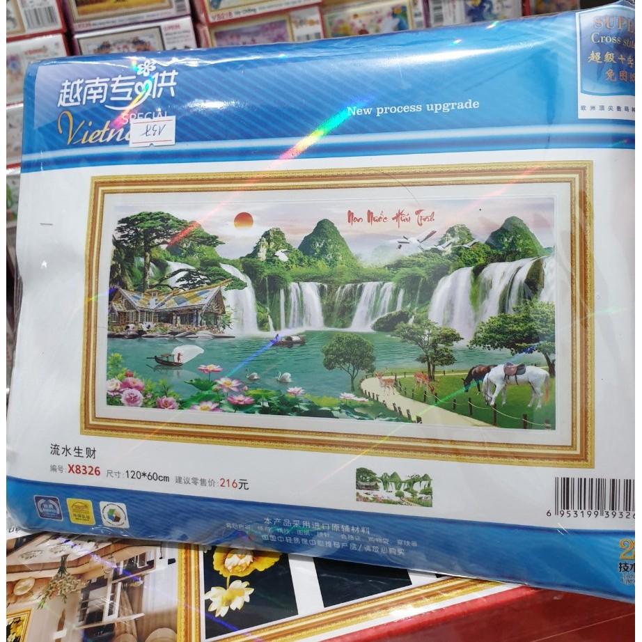 Tranh thêu non nước hữu tình X8326 - kích thước: 120 * 60cm.