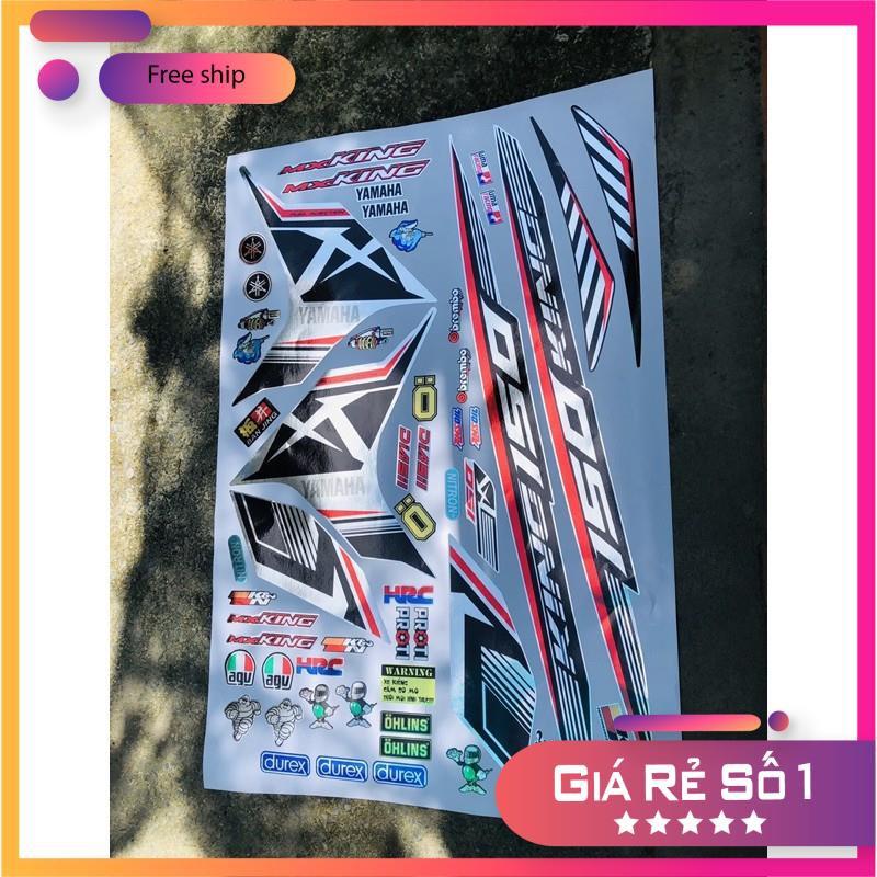 Tem rời dành cho Exciter 150 Mxking trắng đỏ chất liệu Crom cao cấp