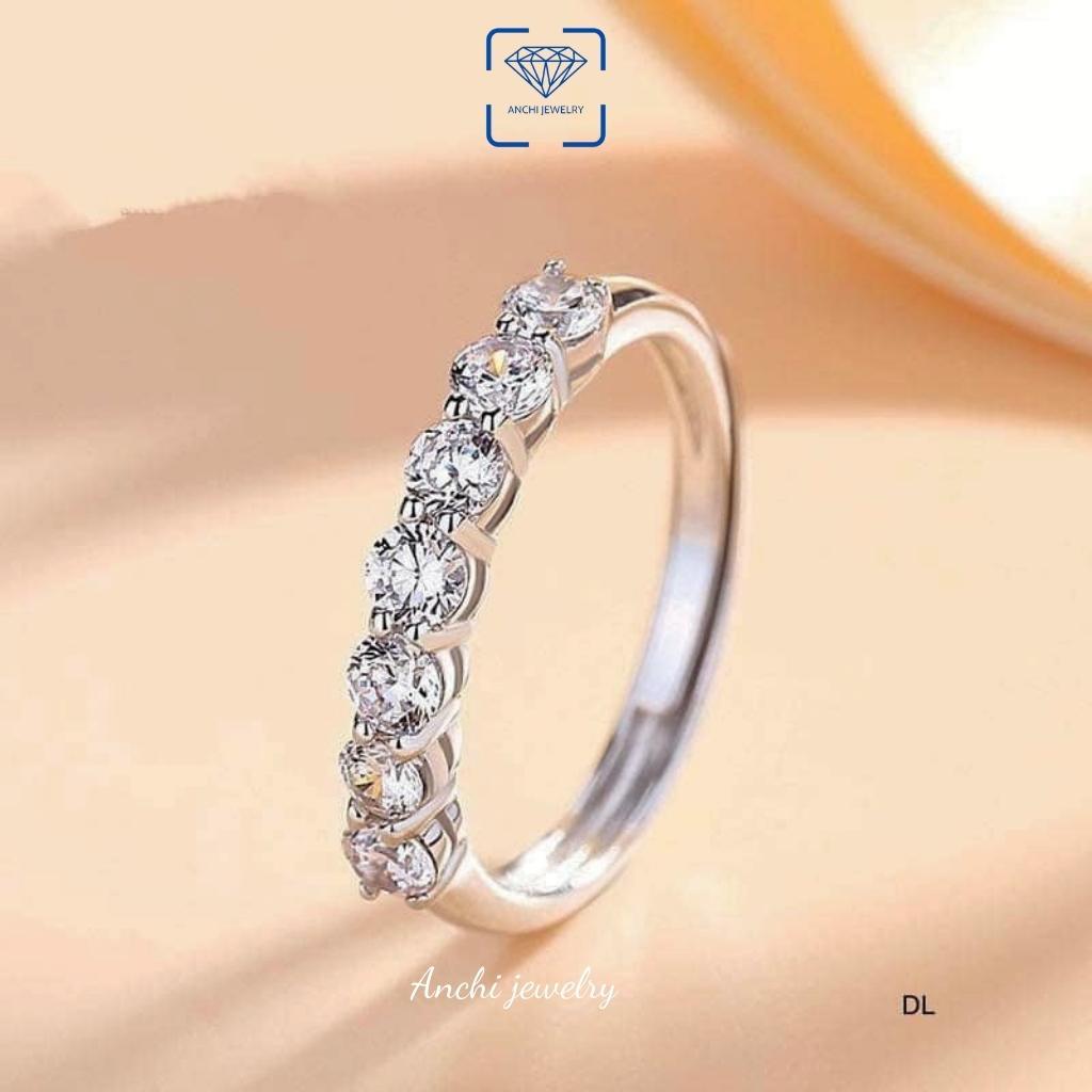 Nhẫn nữ bạc đính full đá mẫu mới nhất 2022 dáng cực xinh, trang sức bạc Anchi jewelry