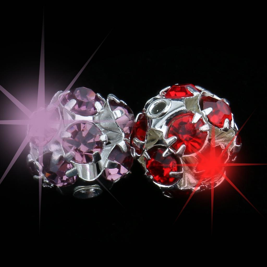 10pcs Round Metal Crystal Beads for Beading Jewelry Making DIY Bracelet 8mm