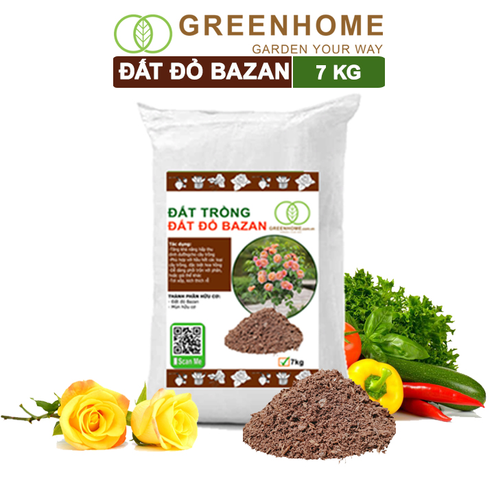 Đất đỏ bazan Tropical, bao 20 lít, 13-14kg, trồng hoa hồng, kiểng lá, rau sạch, cây ăn trái |Greenhome