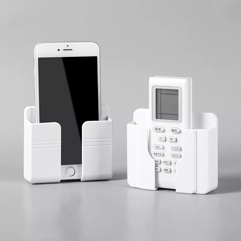 Hộp Đựng Remote, Điện Thoại Mẫu Mới 2021 Có Lỗ Cắm Sạc Dán Tường- Kệ đựng điều khiển, điện thoại có sẵn miếng dán tường