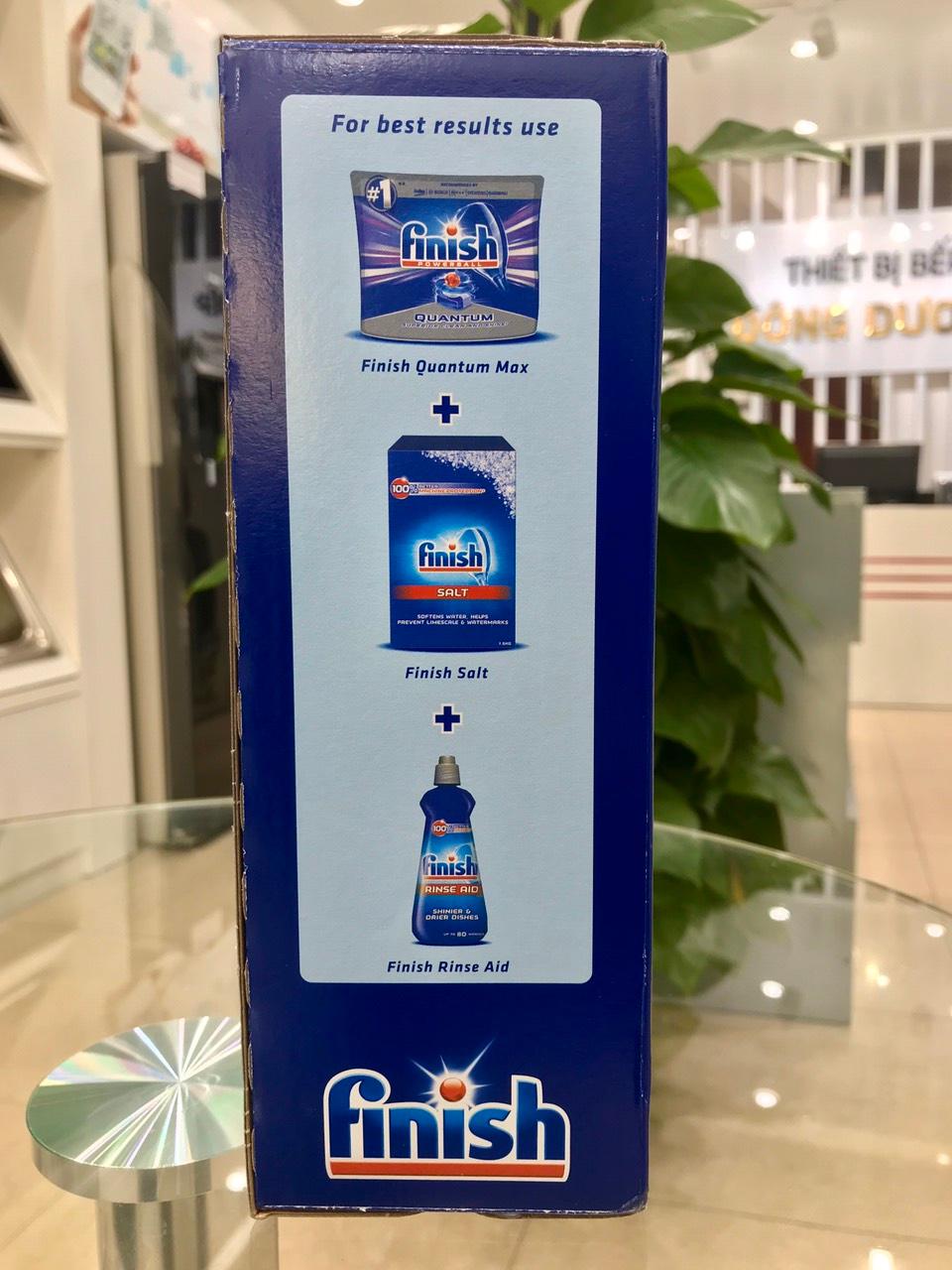 Combo Viên rửa bát Finish Classic 100 viên + Muối Finish 1.2kg + Nước làm bóng Finish 400ml
