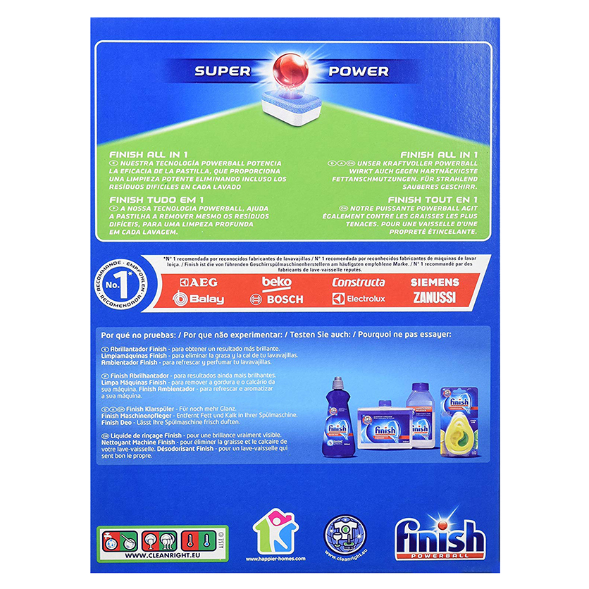 Hộp 86 viên rửa chén Finish All In 1 Dishwasher Tablets PTT028271