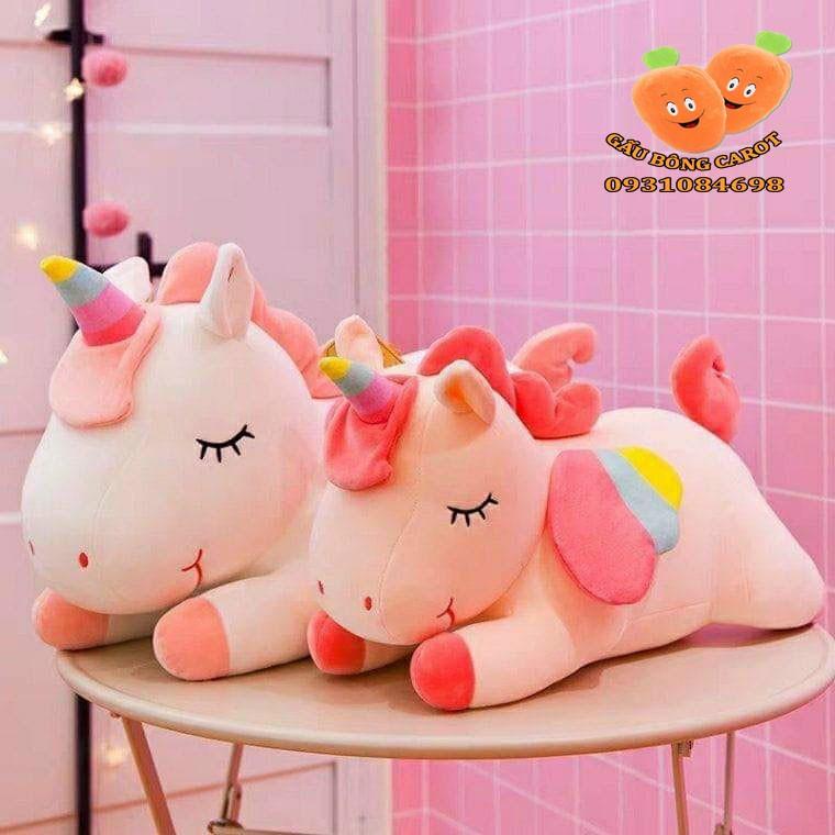 Gấu Bông Ngựa Kỳ Lân 60cm, Ngựa Pony Thú Nhồi Bông Ngựa Pony Siêu Mềm mịn